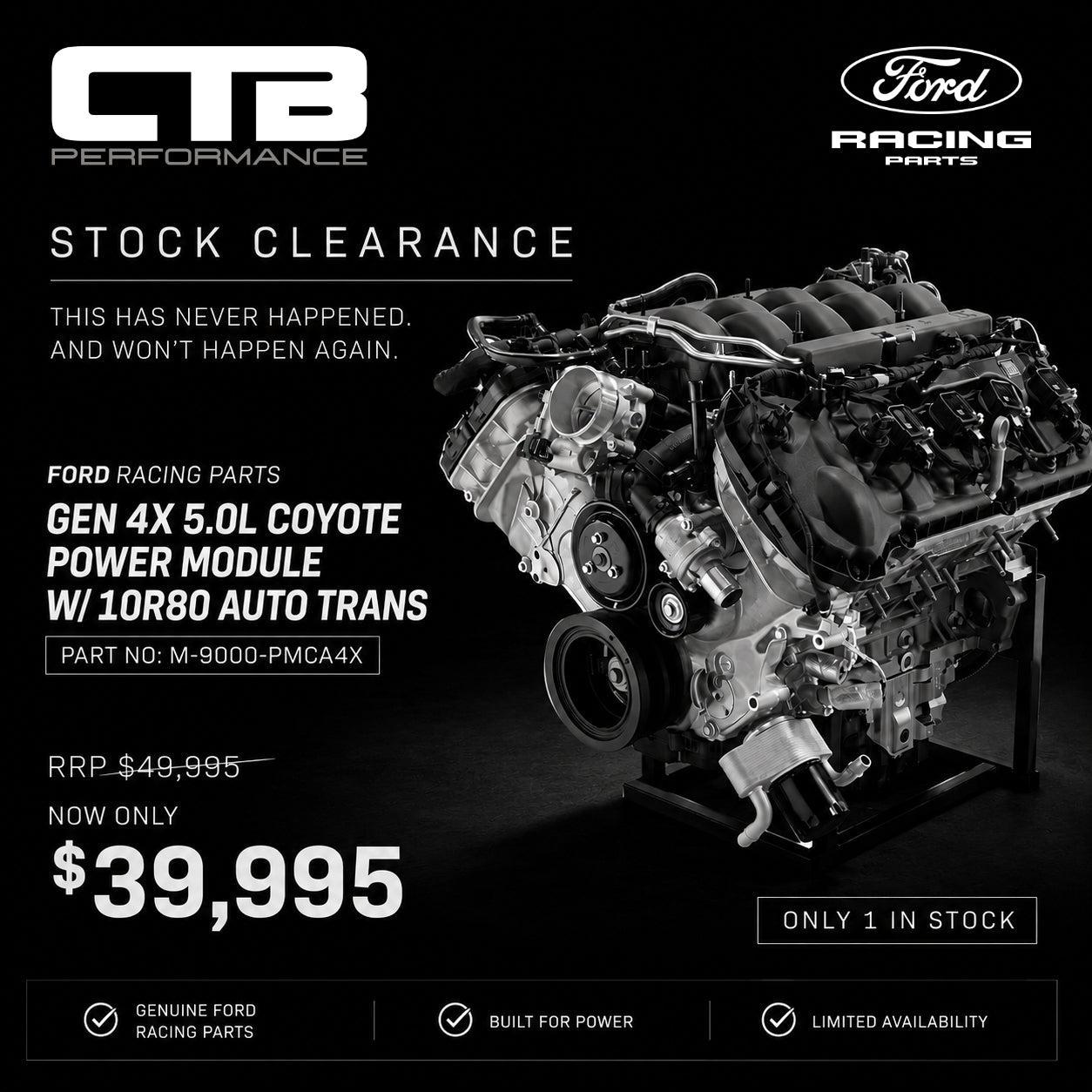 GEN 4X 5.0L COYOTE POWER MODULE W/ 10R80 AUTO TRANS