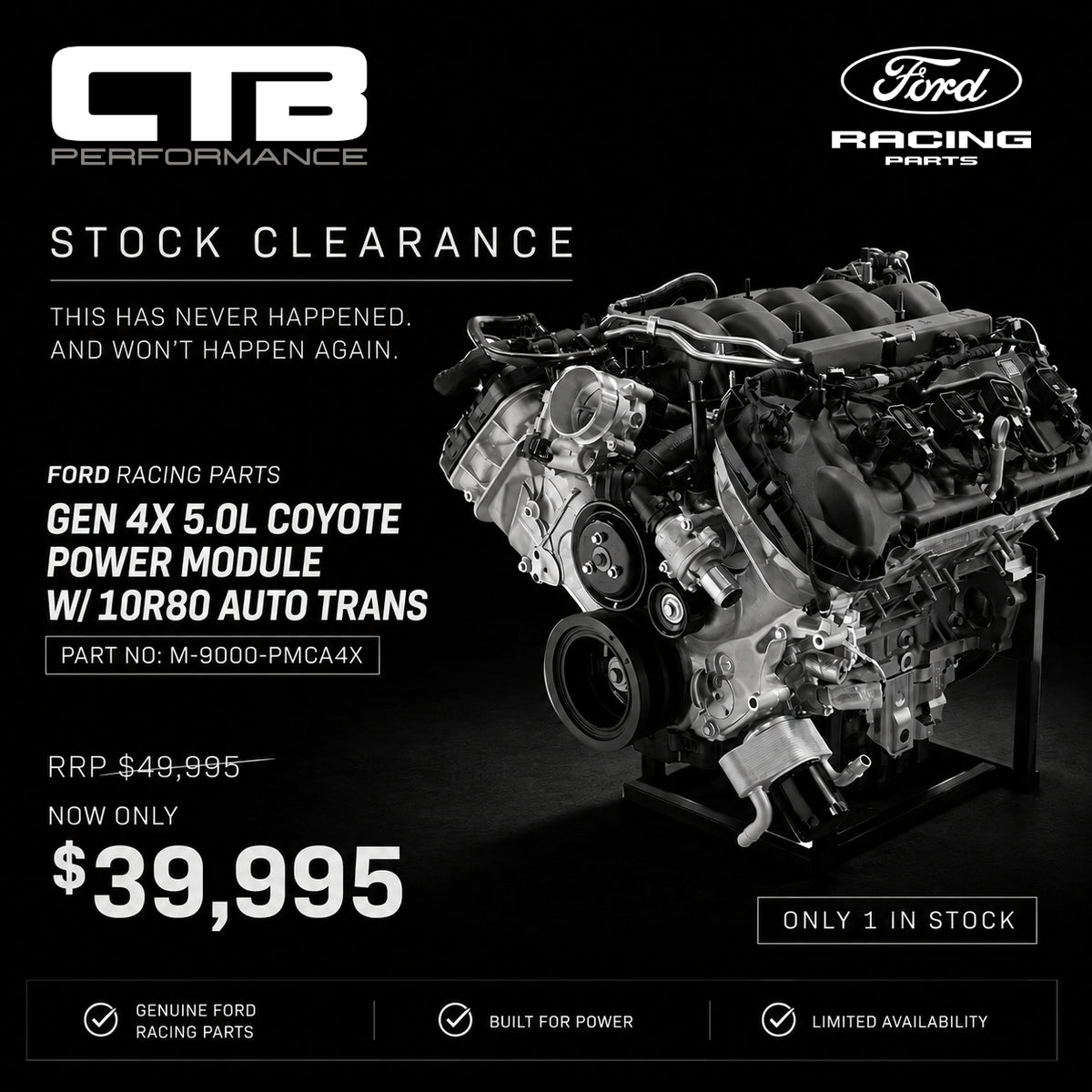 GEN 4X 5.0L COYOTE POWER MODULE W/ 10R80 AUTO TRANS