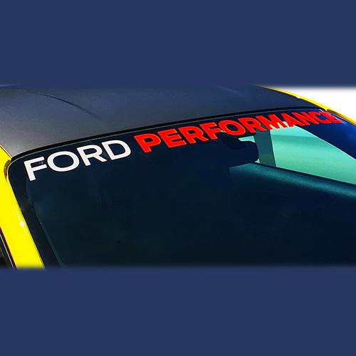 2005-22 Mustang Ford Performance windshield banner - White & Red