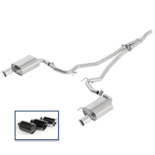 2015-17 Mustang 2.3L EcoBoost Ford Performance 2.25" Touring Cat-Back Exhaust System (Chrome Tips)